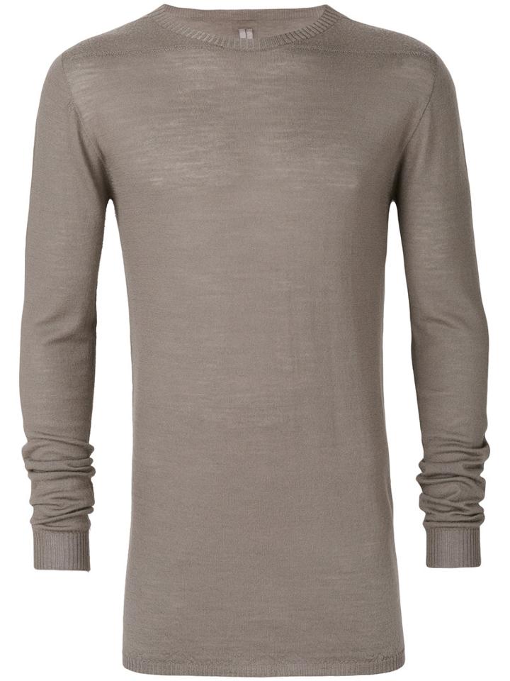 Rick Owens - Crew Neck Jumper - Men - Wool - S, Brown, Wool