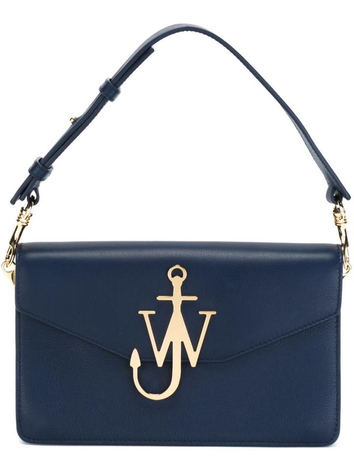J.w.anderson Logo Plaque Shoulder Bag, Women's, Blue, Goat Skin
