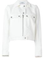 Courrèges Biker-style Denim Jacket, Women's, Size: 38, White, Cotton