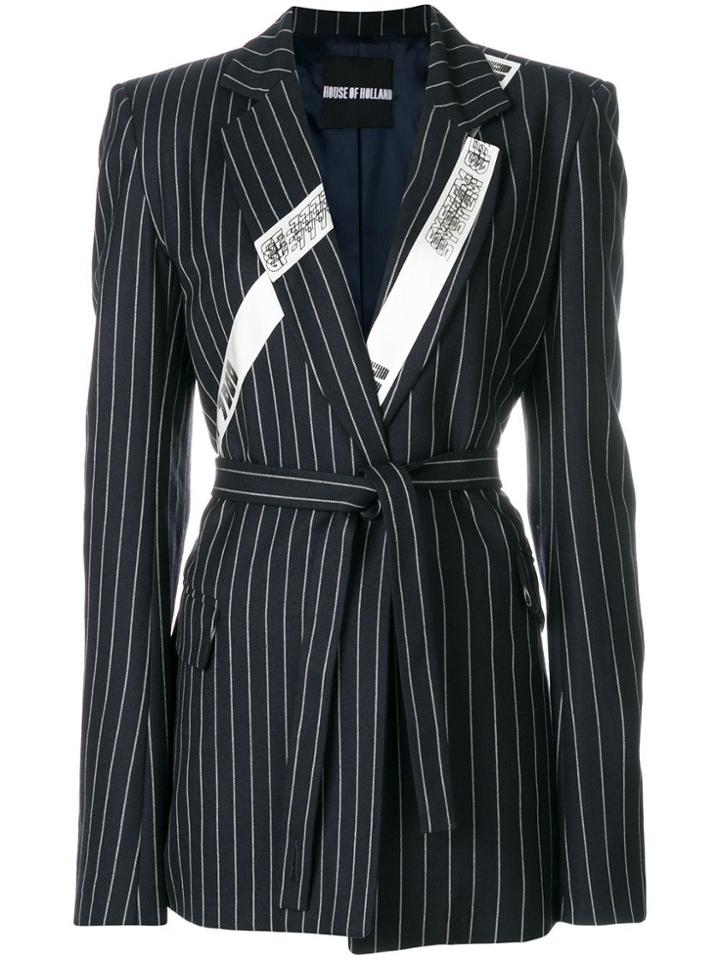 House Of Holland Pinstripe Tailored Blazer - Blue