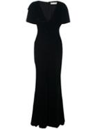 Amen V-neck Gown, Women's, Size: 42, Black, Polyester/silk