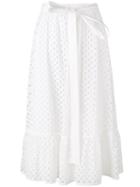 Tory Burch - Perforated A-line Skirt - Women - Cotton - 6, White, Cotton