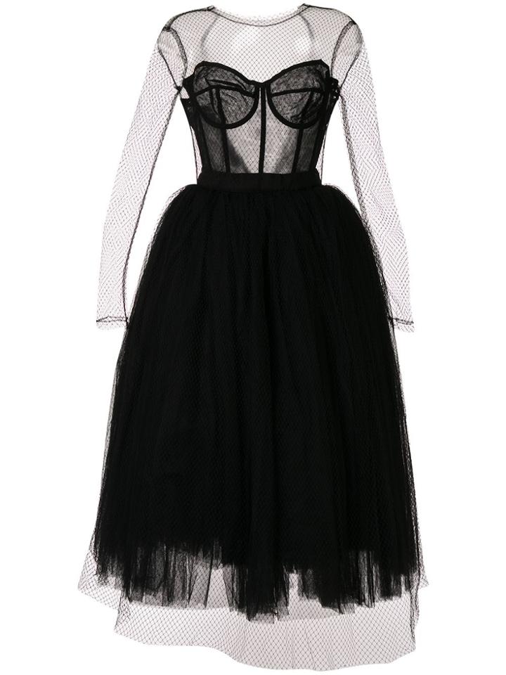 Dolce & Gabbana Fishnet Tulle Dress - Black