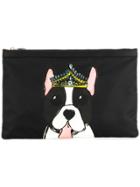 Dolce & Gabbana Dog Print Clutch Bag - Black