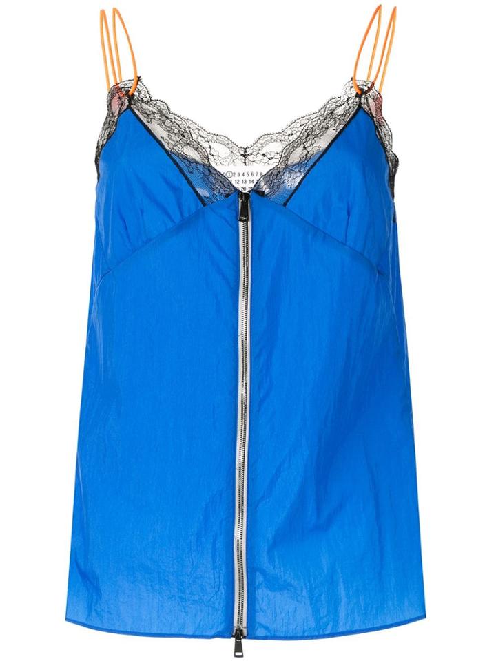 Maison Margiela Lace Detail Vest Top - Blue