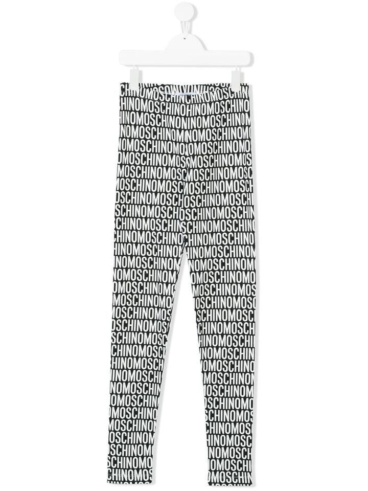 Moschino Kids Logo Print Leggings - Black