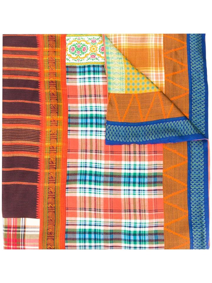 Pierre-louis Mascia Checked Print Scarf - Blue