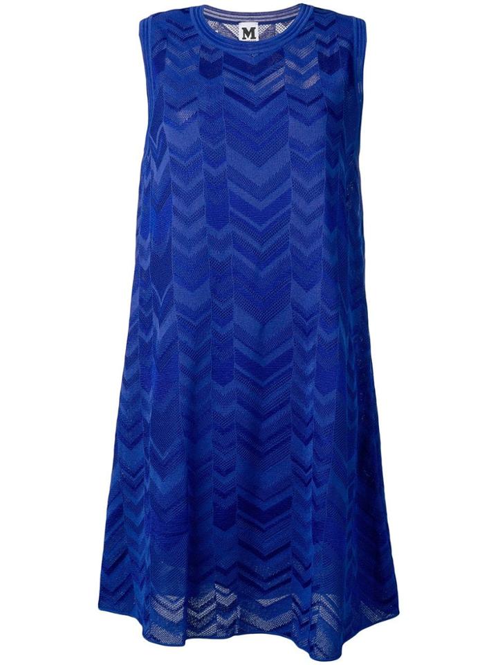 M Missoni Zig-zag Knit Shift Dress - Blue