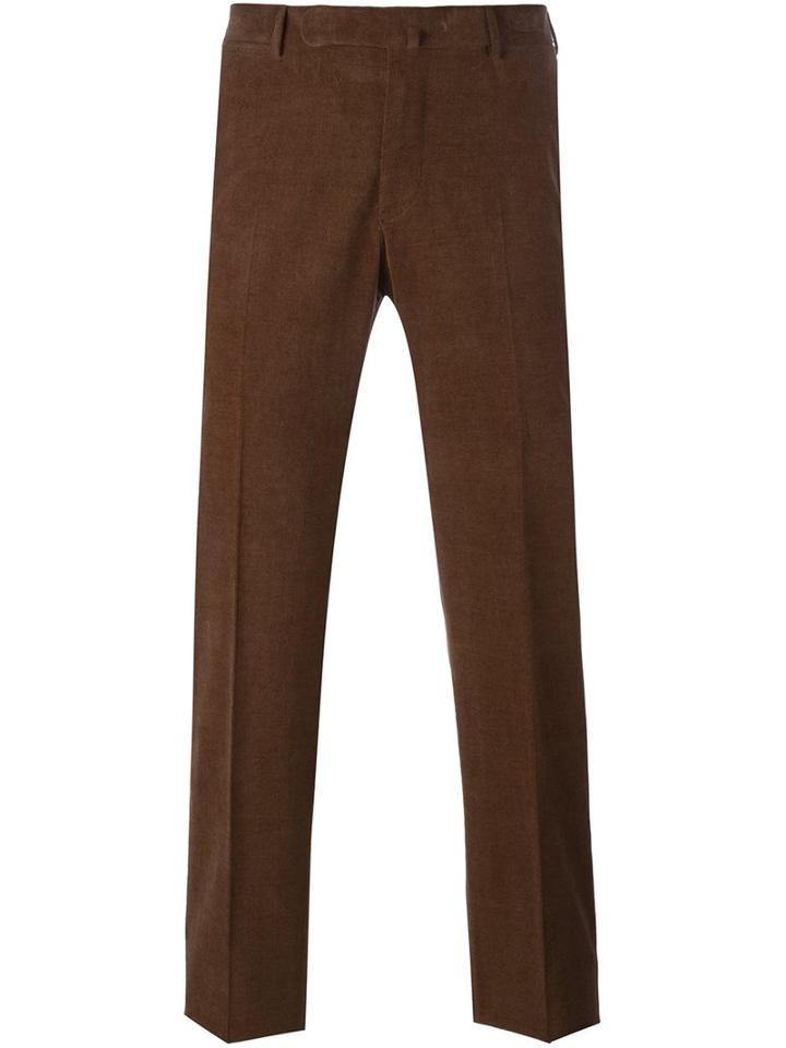Ermenegildo Zegna Chino Trousers, Men's, Size: 50, Brown, Cotton/spandex/elastane/cashmere