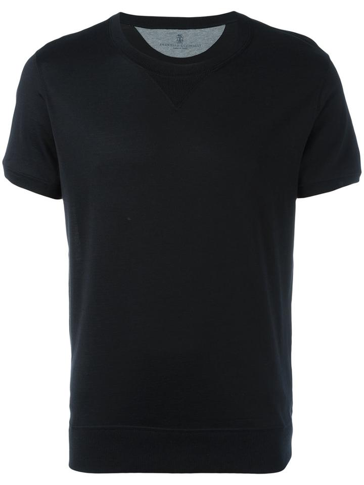 Brunello Cucinelli Classic T-shirt, Men's, Size: Medium, Black, Cotton/silk