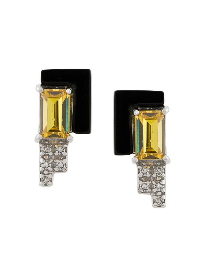 V Jewellery Lea Stud Earrings - Metallic