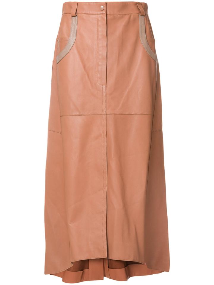 Nina Ricci Midi A-line Skirt - Brown