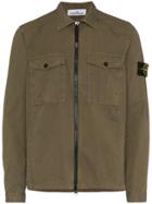 Stone Island Front Pocket Cotton Shirt Jacket - Green