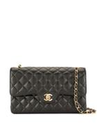 Chanel Vintage Quilted Logo Bag - Black
