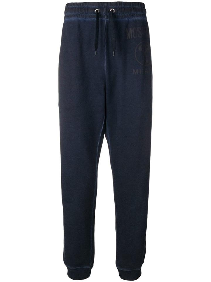 Moschino Logo Printed Track Pants - Blue