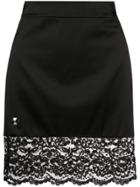 Philipp Plein Lace Trim Mini Skirt - Black