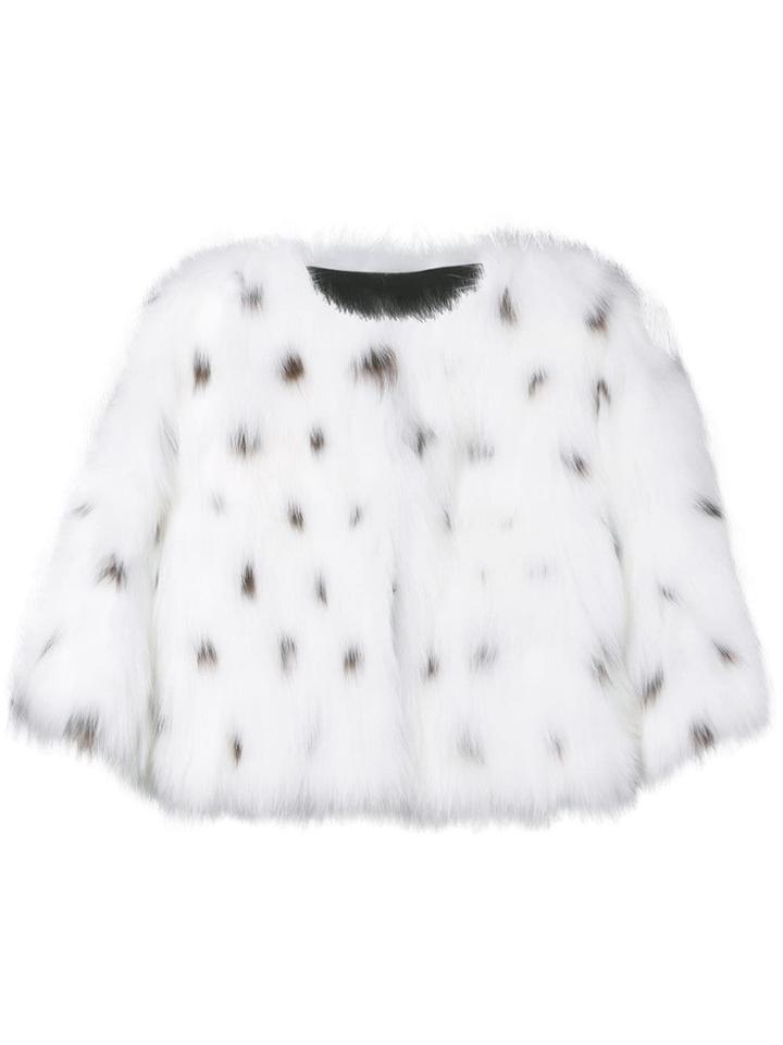 Yves Salomon Spotted Bolero - White