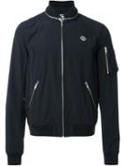 Roundel London Zip Detail Bomber Jacket, Men's, Size: S, Black, Cotton/polyamide