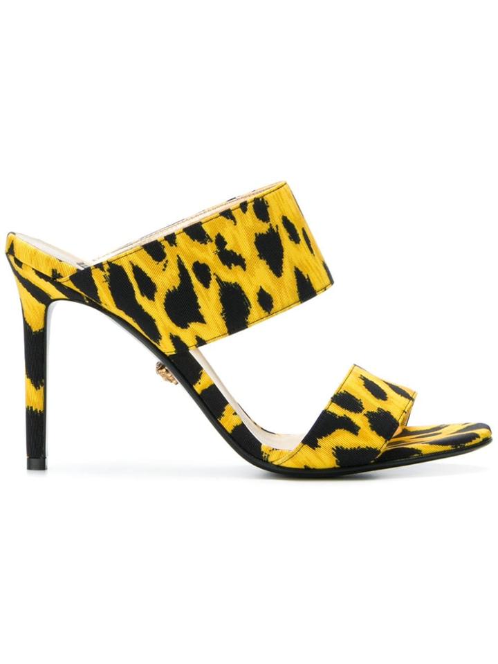 Versace Animal Print Mules - Black