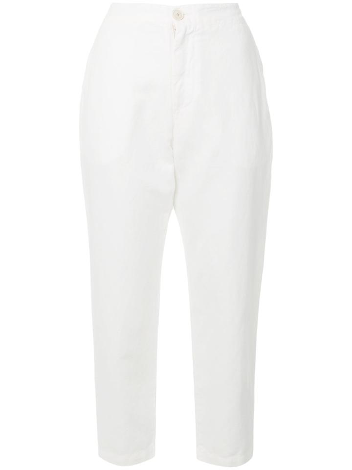 Eleventy High-waisted Cropped Trousers - White