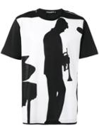 Dolce & Gabbana Jazz Musician Print T-shirt, Men's, Size: 48, Black, Cotton