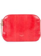 Nina Ricci High Shine Clutch Bag, Women's, Red, Watersnake Skin