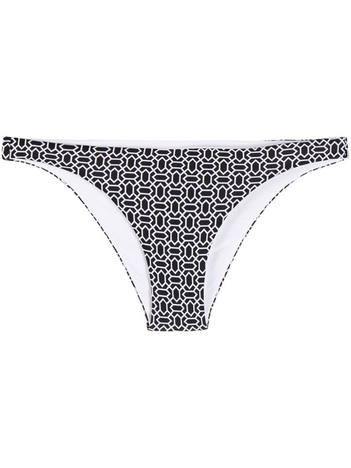 Fisico Geometric Print Bikini Bottoms - Black