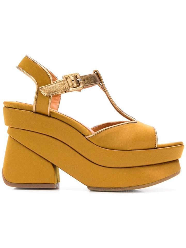 Chie Mihara Vreni Satin Platform Sandals - Green