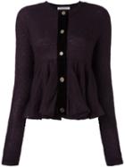 Philosophy Di Lorenzo Serafini Ruffled Hem Cardigan, Women's, Size: 42, Pink/purple, Acrylic/polyamide/mohair