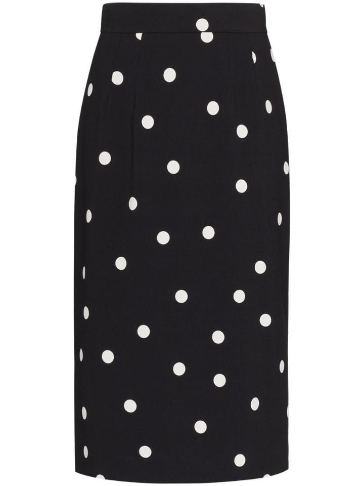 Dolce & Gabbana Cady Polka-dot Pencil Skirt - Black
