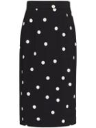 Dolce & Gabbana Cady Polka-dot Pencil Skirt - Black