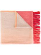 Ps By Paul Smith Fringed Scarf, Women's, Pink/purple, Cashmere/lambs Wool