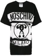Moschino - Logo Print Boxy T-shirt - Women - Cotton - S, Black, Cotton