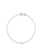 Wouters & Hendrix Gold Single Diamond Bracelet, Women's, Size: M, Metallic, 18kt White Gold/diamond