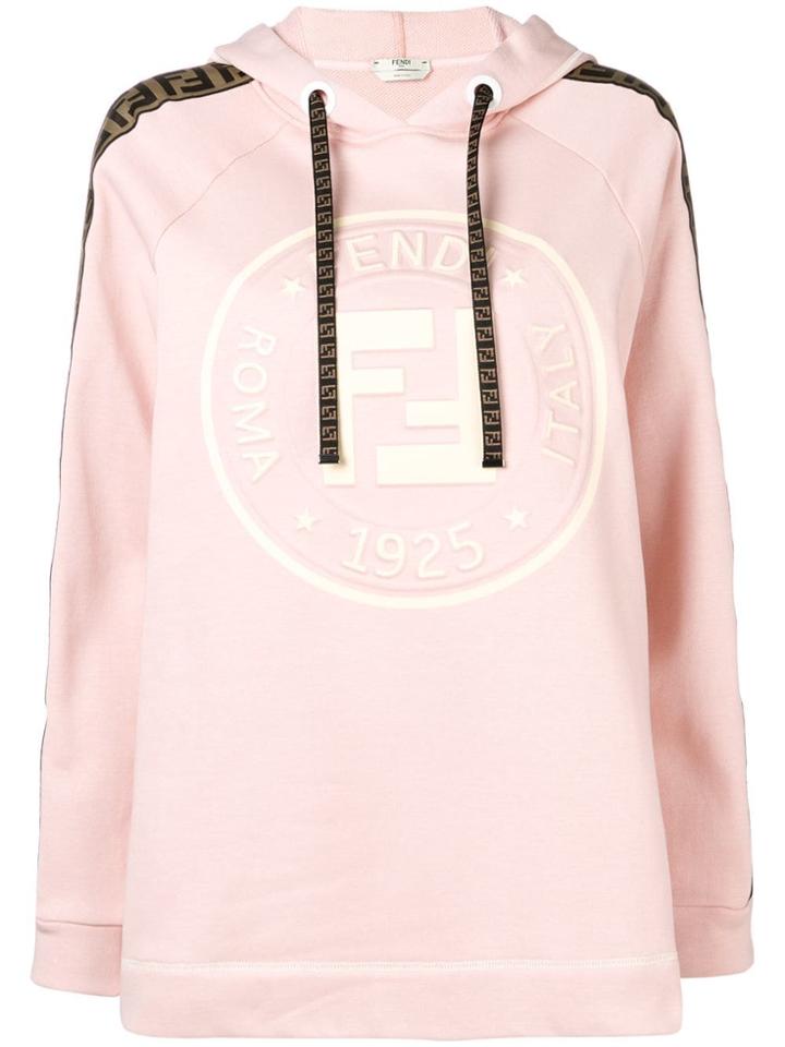 Fendi Ff Logo Print Hoodie - Pink