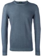 Zanone Crew Neck, Men's, Size: 48, Grey, Virgin Wool