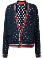 Hilfiger Collection Contrast Hem Cardigan, Women's, Size: 4, Blue, Polyester