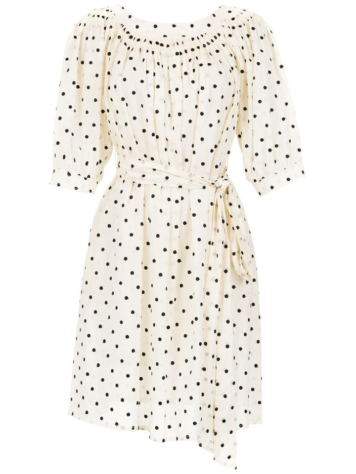 Reinaldo Lourenço Polka Dot Dress - Neutrals