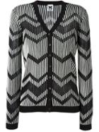 M Missoni Zig-zag Effect Cardigan, Women's, Size: 44, Black, Cotton/acrylic/polyamide/wool