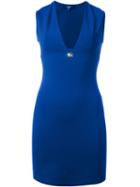 Versus Sleeveless Fitted Minidress, Women's, Size: 44, Blue, Viscose/polyamide/spandex/elastane