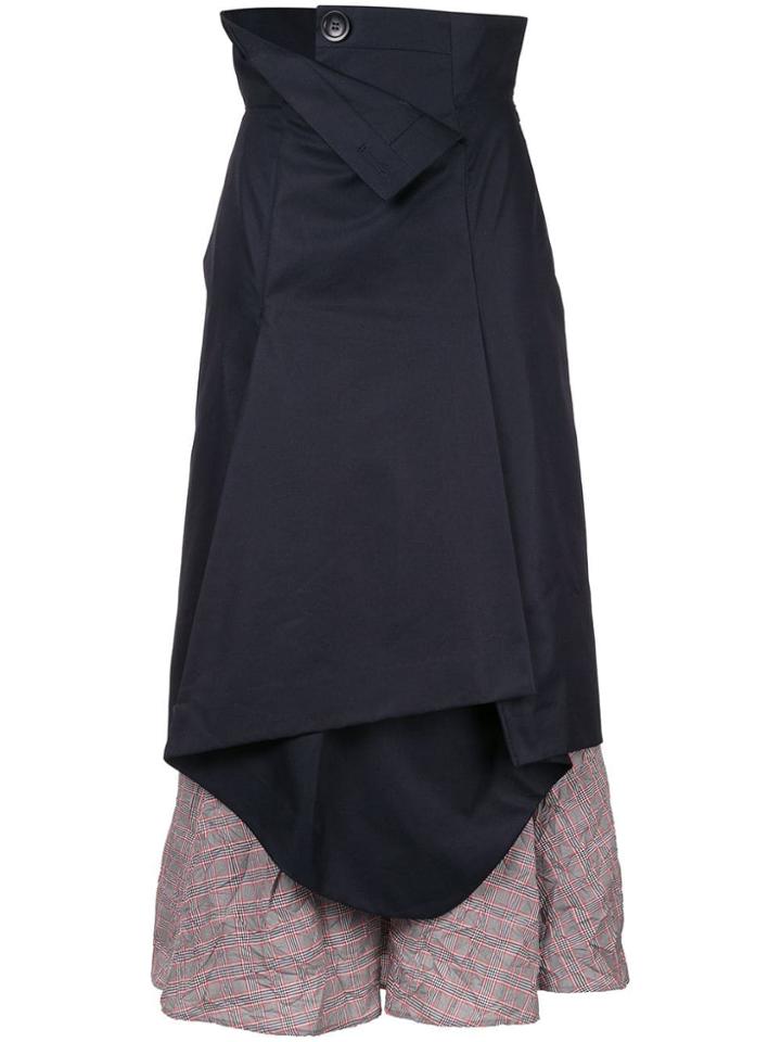 Enföld High-waist Deconstructed Layered Skirt - Blue