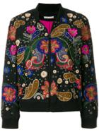 Alice+olivia Appliqué Bomber Jacket - Black