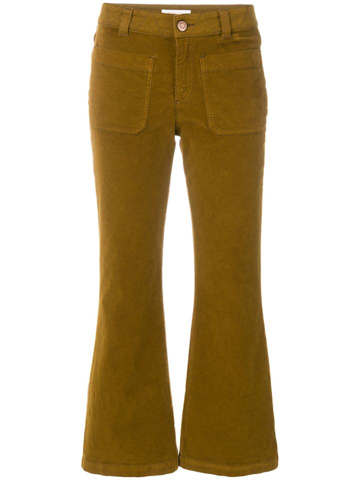 See By Chloé Cropped Corduroy Trousers - Brown