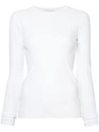 Irene Long-sleeve Fitted Top - White