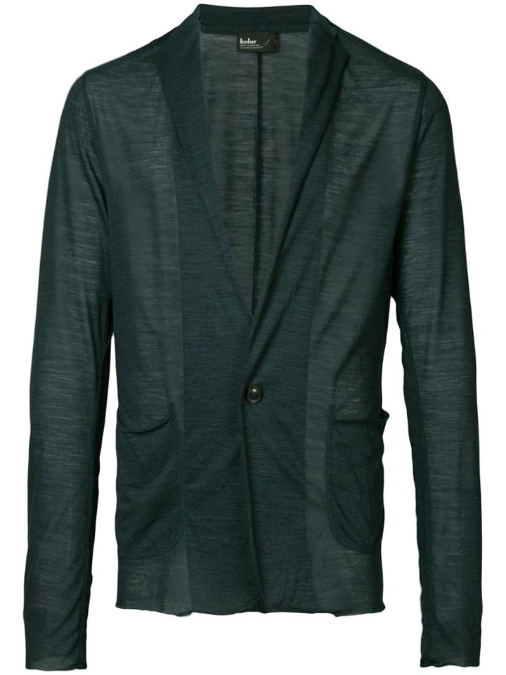 Kolor Fine Knit Cardigan - Blue