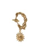 Chanel Vintage Cc Logo Sunburst Bracelet, Women's, Metallic