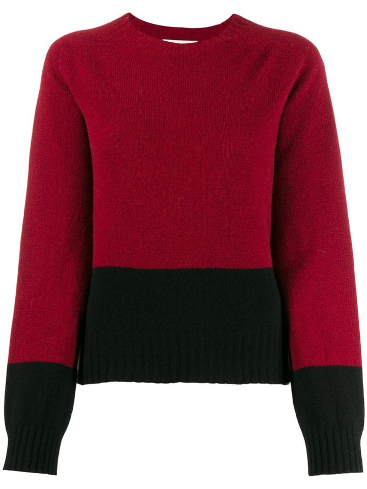 Ymc Color-block Knit Sweater - Red