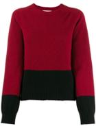Ymc Color-block Knit Sweater - Red