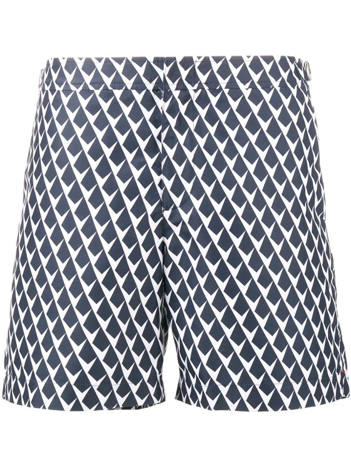 Orlebar Brown Navy Blue Patterned Gilot Swim Shorts