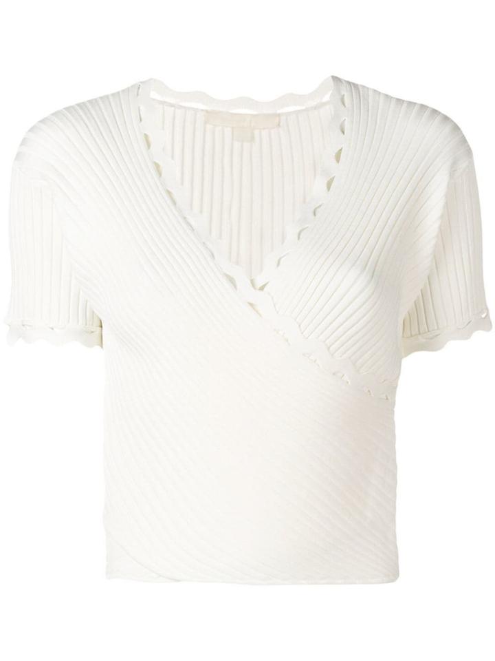 Jonathan Simkhai Ribbed Short-sleeve Top - White